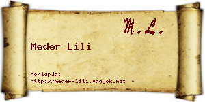 Meder Lili névjegykártya